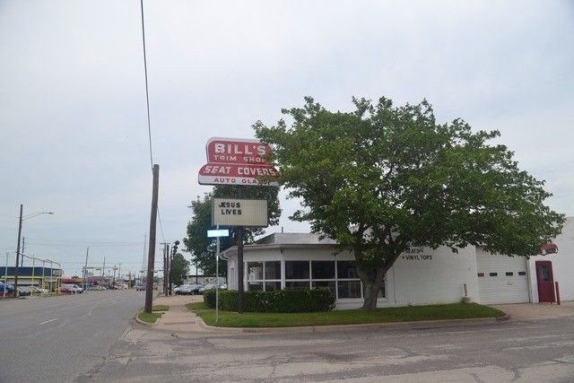 Bill's Upholstery and Glass Shop building on Lillard Road in Arlington, Texas
