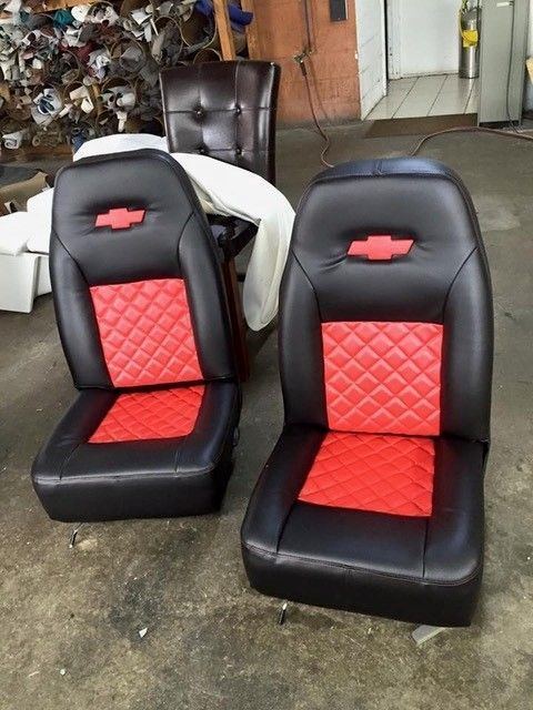Custom buckets with quilted inserts and embroidered emblems