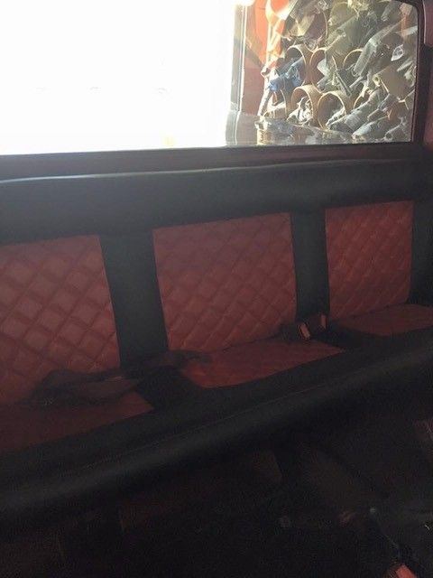 Diamond-stitched bench seat