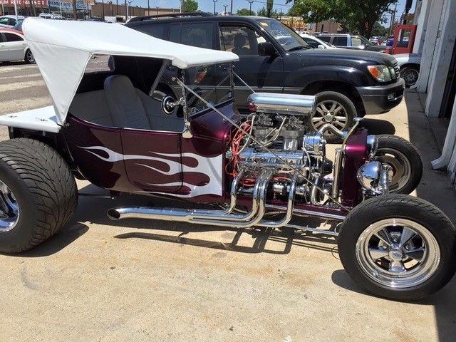 Hot rod with flame paint and custom interior